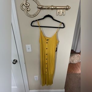 Express yellow ribbed dress size medium new with tags